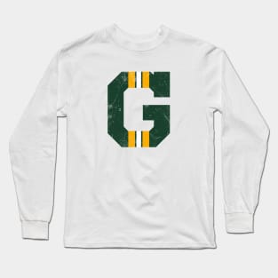 Green Bay G, vintage - white Long Sleeve T-Shirt